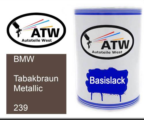 BMW, Tabakbraun Metallic, 239: 500ml Lackdose, von ATW Autoteile West.